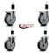 Service Caster 5'' Thermoplastic Rubber Swivel 1-3/8'' Expanding Stem Caster Set 2 Total Lock Brakes, 4PK SCC-EXTTL20S514-TPRB-2-S-2-138 - alternate 2